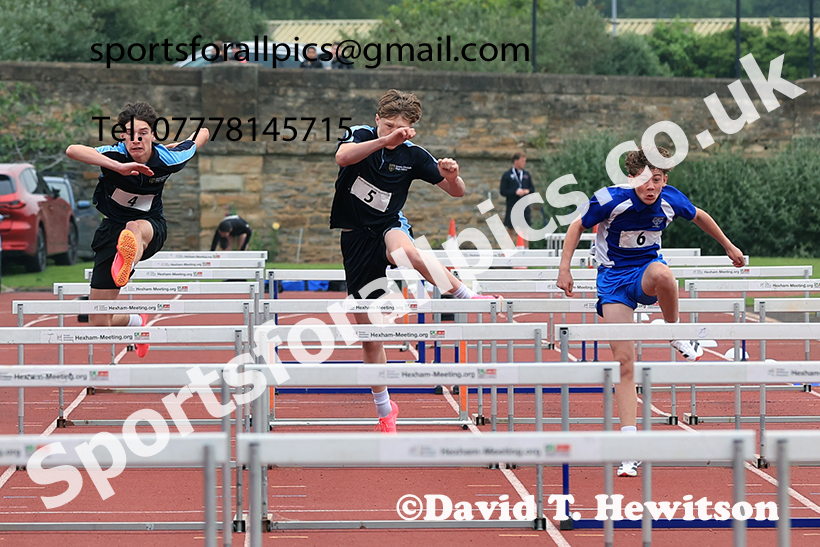 Boys hurdles, 2025 Northumberland Schools Track and Fields, Wentworth, Hexham. Photo: David T. Hewitson/Sports for All Pics